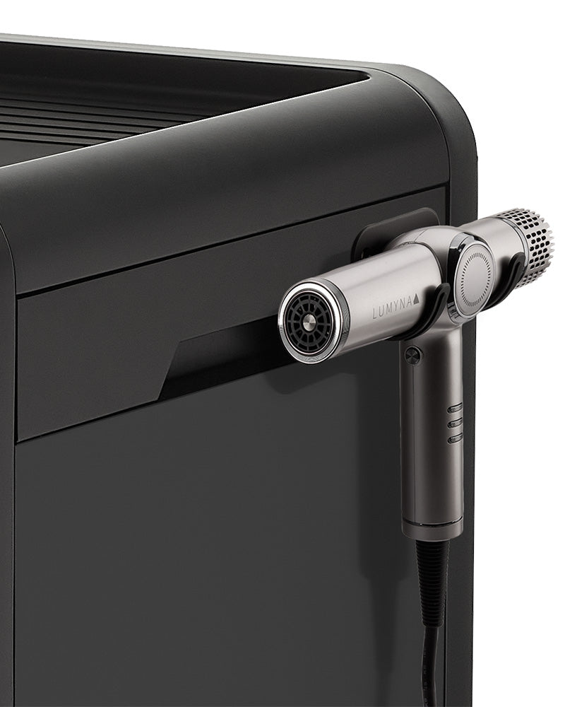 T-SHAPE - Support sèche-cheveux en métal noir